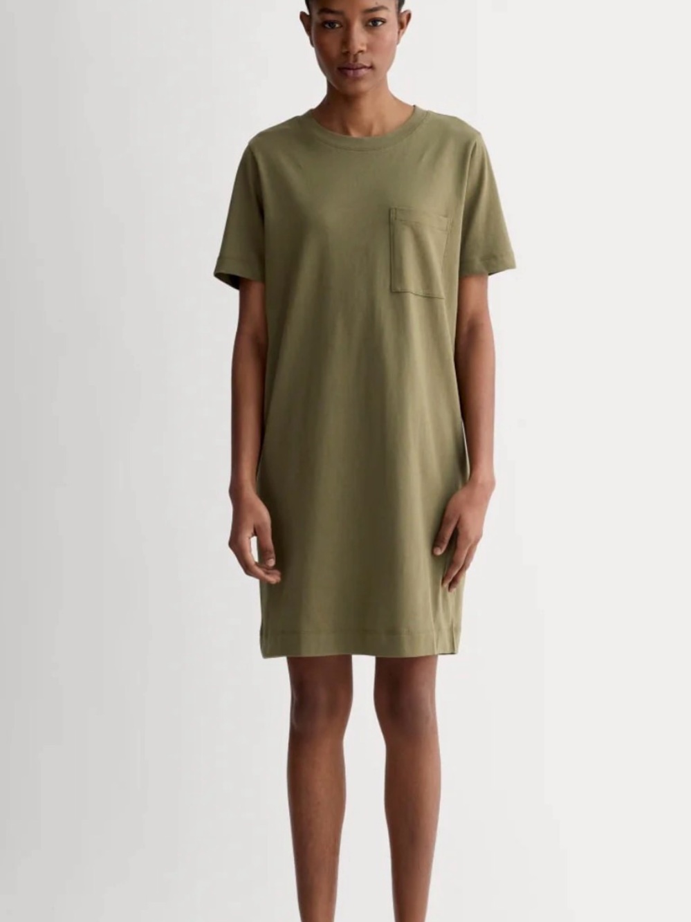 Everlane Green Crewneck T-Shirt Dress